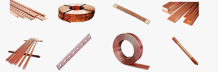 Brass Bronze Copper Earthing Accessories, Copper Busbar, Copper rod, Copper Tape, Flexible Braid Bonds And Connectors, Copper Multi-Point Air Terminal, Air Terminal Base, Conductor Clamps & Many More   Threads: Threads are Available as per DIN, and ISO standards, We can customize them as per Drawing or sample