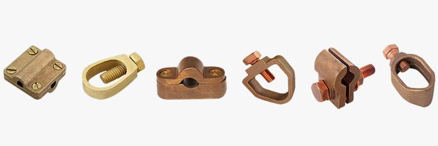 Brass Bronze Copper Earthing Accessories, Brass Rod Clamps, Brass Rod Clips, Dc Tape Clip, Rod to conductor saddle, Brass Lug Clamps, Heavy Duty Conductor Clamps & Many More   Threads: Threads are Available as per DIN, and ISO standards, We can customize them as per Drawing or sample